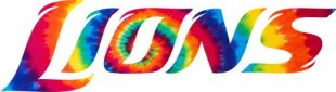 Detroit Lions rainbow spiral tie-dye logo decal sticker