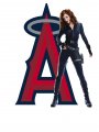 Los Angeles Angels of Anaheim Black Widow Logo Sticker Heat Transfer