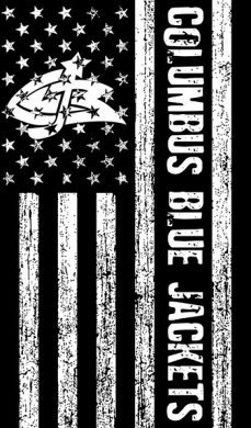 Columbus Blue Jackets Black And White American Flag logo decal sticker