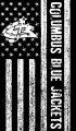 Columbus Blue Jackets Black And White American Flag logo Sticker Heat Transfer