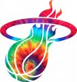 Miami Heat rainbow spiral tie-dye logo Sticker Heat Transfer