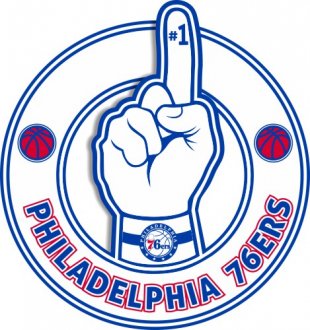 Number One Hand Philadelphia 76ers logo Sticker Heat Transfer