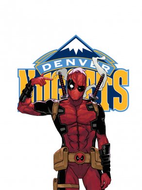 Denver Nuggets Deadpool Logo Sticker Heat Transfer