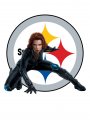 Pittsburgh Steelers Black Widow Logo Sticker Heat Transfer