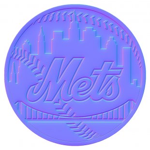 New York Mets Colorful Embossed Logo Sticker Heat Transfer