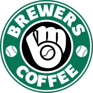 Milwaukee Brewers Starbucks Coffee Logo Sticker Heat Transfer