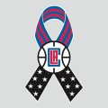 Los Angeles Clippers Ribbon American Flag logo Sticker Heat Transfer
