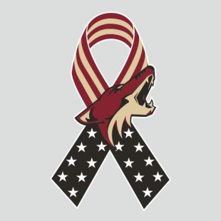 Arizona Coyotes Ribbon American Flag logo Sticker Heat Transfer