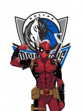 Dallas Mavericks Deadpool Logo Sticker Heat Transfer