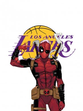 Los Angeles Lakers Deadpool Logo Sticker Heat Transfer