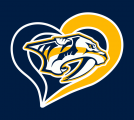 Nashville Predators Heart Logo Sticker Heat Transfer