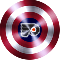 Captain American Shield With Philadelphia Flyers Logo decal sticker