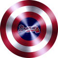 Captain American Shield With Atlanta Braves Logo Sticker Heat Transfer
