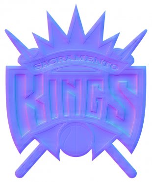 Sacramento Kings Colorful Embossed Logo Sticker Heat Transfer