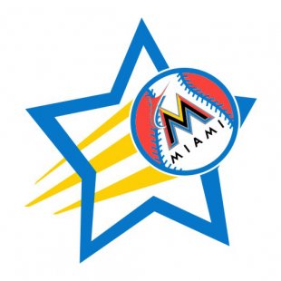 Miami Marlins Baseball Goal Star logo Sticker Heat Transfer