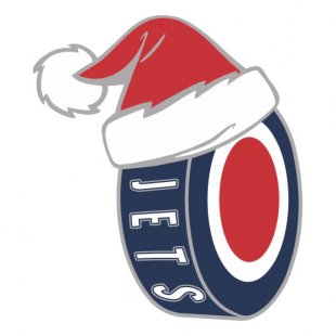 Winnipeg Jets Hockey ball Christmas hat logo decal sticker