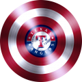 Captain American Shield With Texas Rangers Logo decal sticker