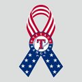 Texas Rangers Ribbon American Flag logo Sticker Heat Transfer