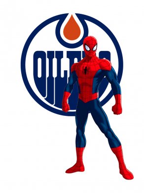 Edmonton Oilers Spider Man Logo decal sticker