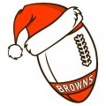 Cleveland Browns Football Christmas hat logo decal sticker