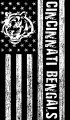 Cincinnati Bengals Black And White American Flag logo decal sticker