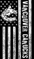 Vancouver Canucks Black And White American Flag logo decal sticker