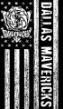 Dallas Mavericks Black And White American Flag logo Sticker Heat Transfer