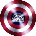 Captain American Shield With Colorado Rockies Logo Sticker Heat Transfer