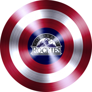 Captain American Shield With Colorado Rockies Logo decal sticker