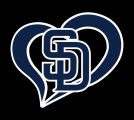 San Diego Padres Heart Logo Sticker Heat Transfer