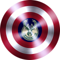 Captain American Shield With Milwaukee Bucks Logo Sticker Heat Transfer