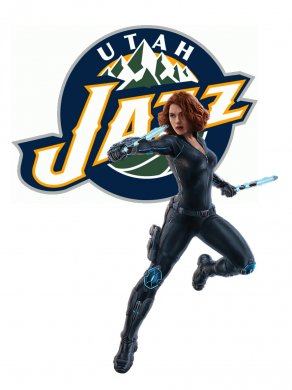 Utah Jazz Black Widow Logo decal sticker