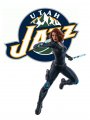 Utah Jazz Black Widow Logo Sticker Heat Transfer