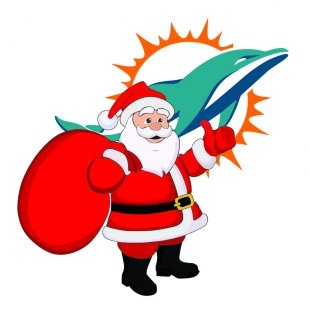 Miami Dolphins Santa Claus Logo Sticker Heat Transfer