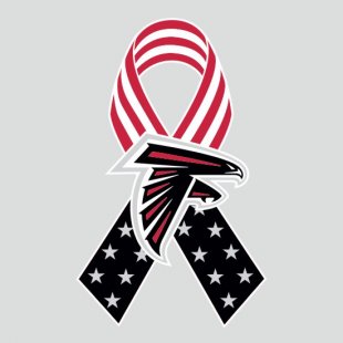 Atlanta Falcons Ribbon American Flag logo Sticker Heat Transfer
