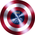 Captain American Shield With kansas City Royals Logo Sticker Heat Transfer