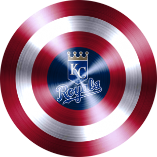 Captain American Shield With kansas City Royals Logo Sticker Heat Transfer