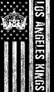 Los Angeles Kings Black And White American Flag logo decal sticker