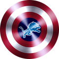 Captain American Shield With Detroit Lions Logo decal sticker