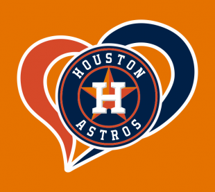 Houston Astros Heart Logo Sticker Heat Transfer