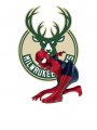 Milwaukee Bucks Spider Man Logo Sticker Heat Transfer