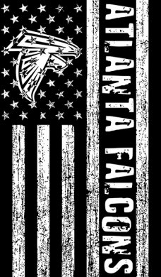 Atlanta Falcons Black And White American Flag logo Sticker Heat Transfer