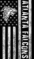 Atlanta Falcons Black And White American Flag logo Sticker Heat Transfer