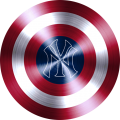 Captain American Shield With New York Yankees Logo Sticker Heat Transfer