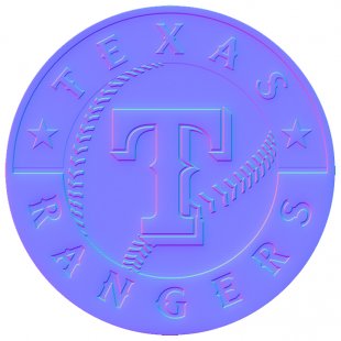 Texas Rangers Colorful Embossed Logo Sticker Heat Transfer