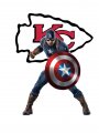 Kansas City Chiefs Captain America Logo Sticker Heat Transfer