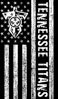 Tennessee Titans Black And White American Flag logo Sticker Heat Transfer