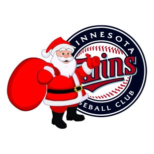 Minnesota Twins Santa Claus Logo Sticker Heat Transfer