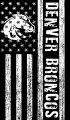Denver Broncos Black And White American Flag logo decal sticker