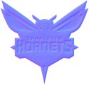 Charlotte Hornets Colorful Embossed Logo Sticker Heat Transfer